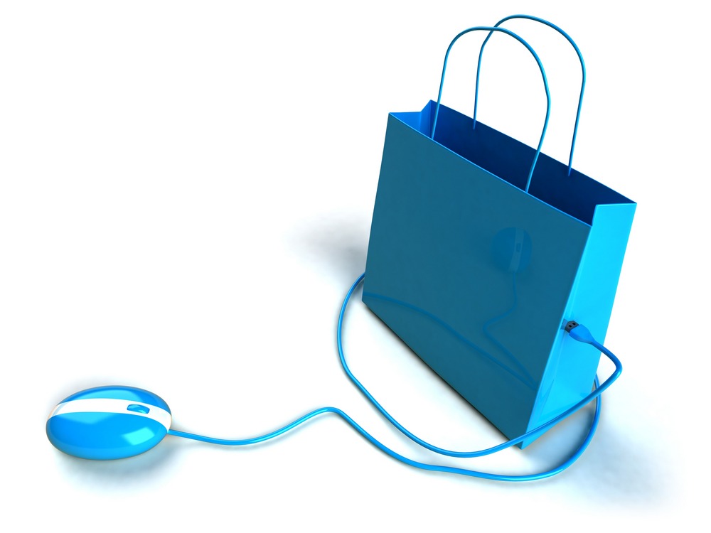 blue shopping bag